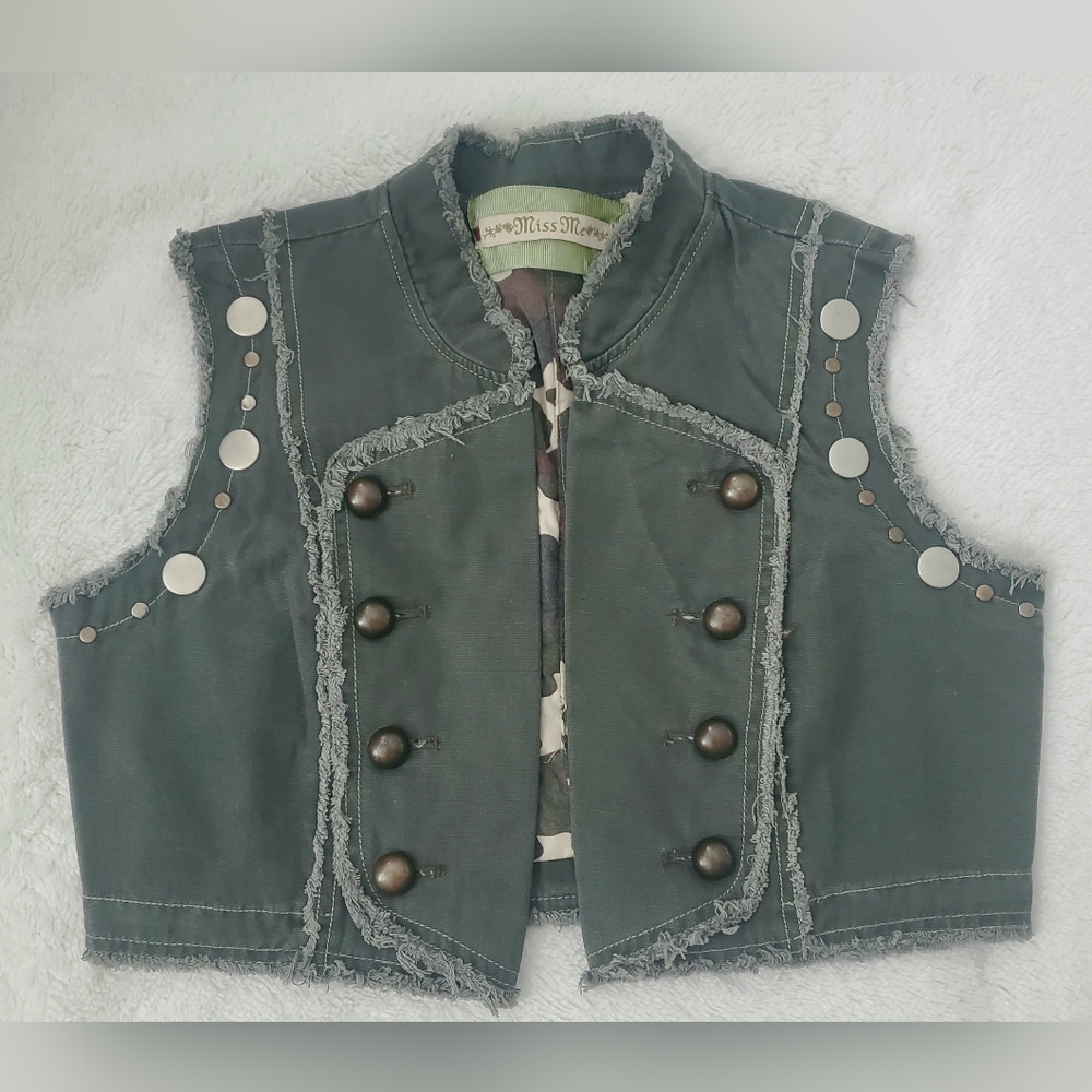 Miss Me Green Embroidered Vest - Picture 6 of 7